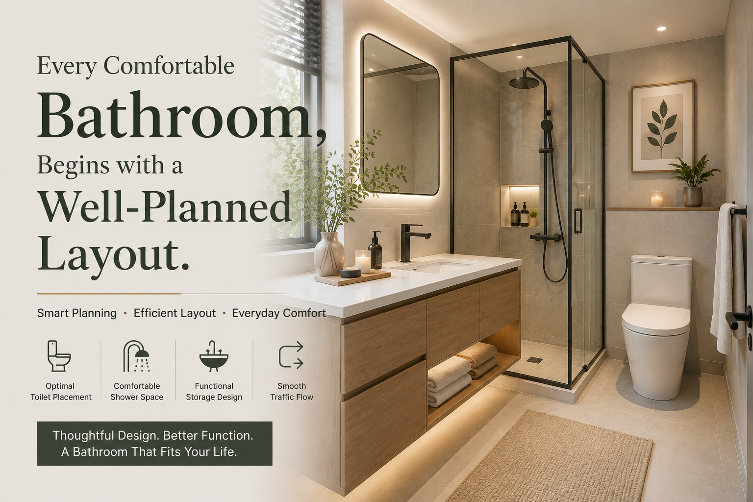 Bathroom Layout Planning Toronto | How to Design a Functional Bathroom | Reno Compass