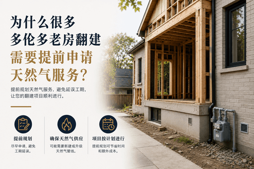 为什么很多多伦多老房翻建项目需要提前申请天然气服务？
