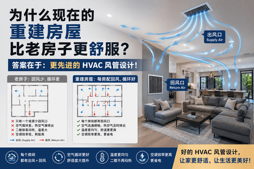Toronto Custom Home 为什么比老房子更舒服？HVAC 风管设计越来越重要