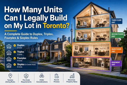 How Many Units Can I Legally Build on My Lot in Toronto? Duplex, Triplex, Fourplex & Sixplex Rules
