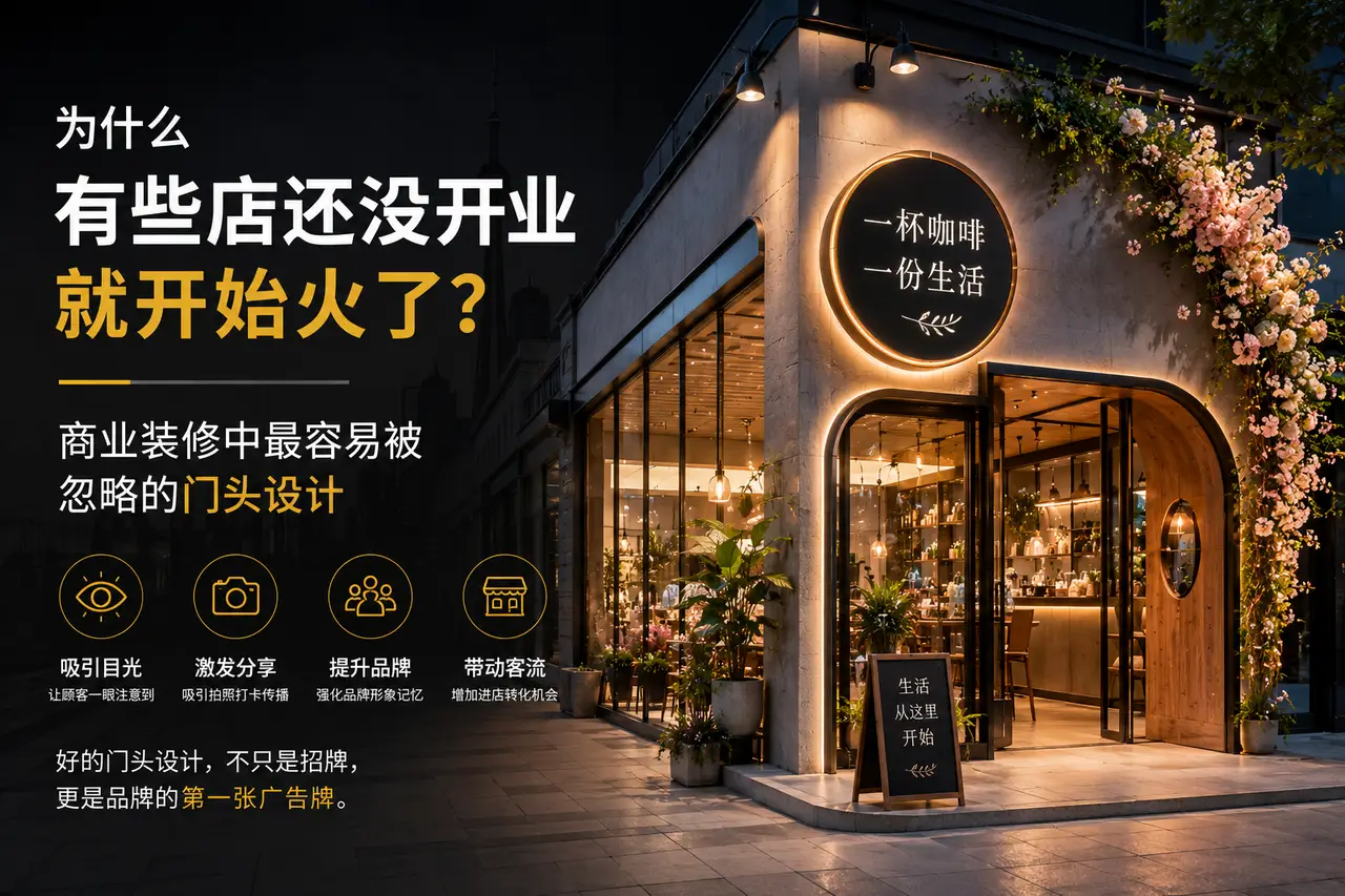 为什么有些店还没开业就火了？商业装修中最容易被忽略的门头设计 - 装修攻略封面