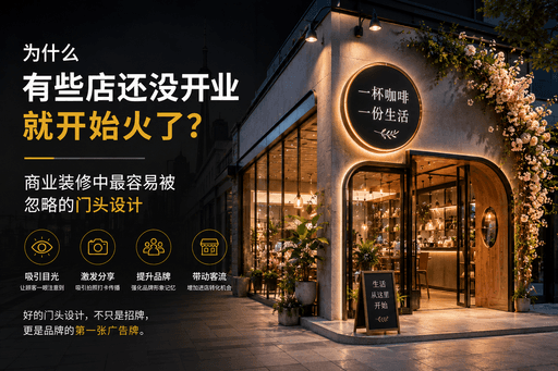 为什么有些店还没开业就火了？商业装修中最容易被忽略的门头设计