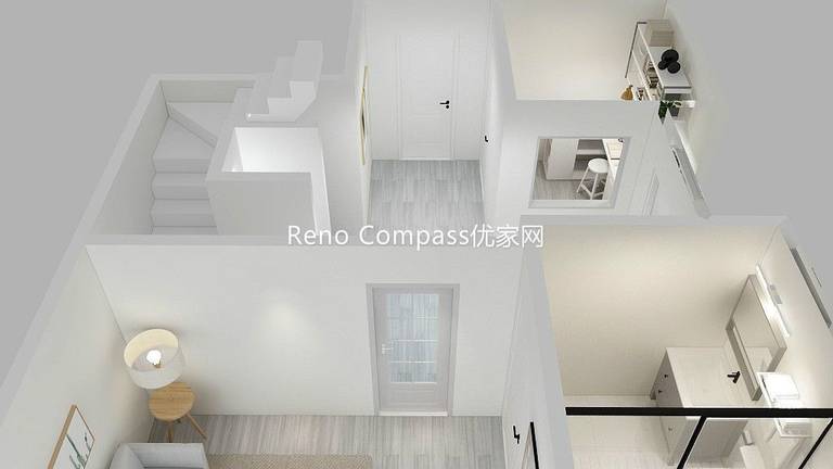 Basement renovation in Richmond Hill featuring a modern staircase design, bright hallway layout, and functional finished basement planning. Completed by a professional Toronto renovation company, this project highlights efficient space organization, clean white interior finishes, and a seamless connection between living, workspace, and basement access areas.