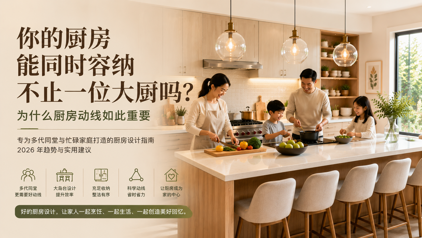你的厨房能同时容纳不止一位“大厨”吗？为什么厨房动线如此重要