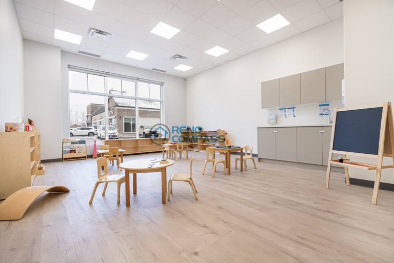 Interior daycare renovation in Richmond Hill highlighting a clean, child-safe design with durable materials and an easy-to-maintain layout for high daily usage.