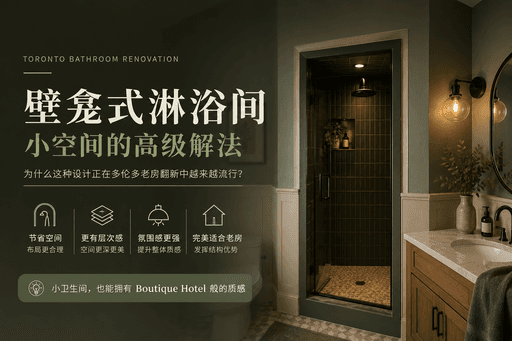 Toronto 小卫生间翻新｜壁龛式淋浴设计为什么越来越流行？