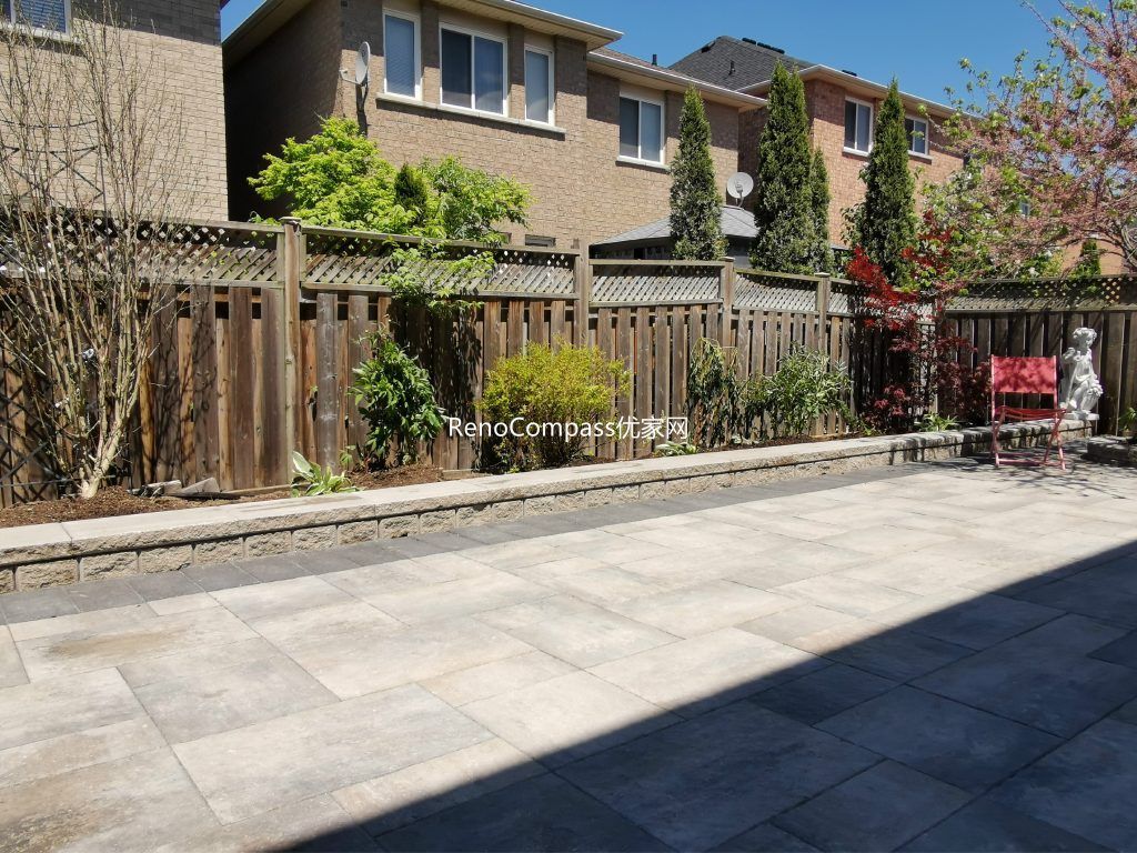 Close-up view of premium interlocking stone installation in Mississauga backyard, showcasing precise stone alignment, high-quality materials, and professional landscaping craftsmanship.