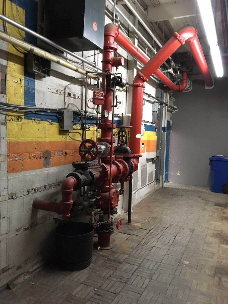 This Toronto factory renovation project features a professionally installed industrial fire protection and mechanical piping system designed to enhance safety and operational efficiency. The upgraded sprinkler and valve system ensures proper fire prevention compliance for commercial and industrial facilities. Completed by Reno Compass Inc., a trusted Toronto renovation company, the project focuses on reliable infrastructure, organized piping layout, and improved mechanical performance to support long-term factory operations and safety standards.