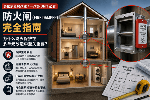多伦多老房一改多 Unit 为什么要安装防火闸（Fire Damper）？