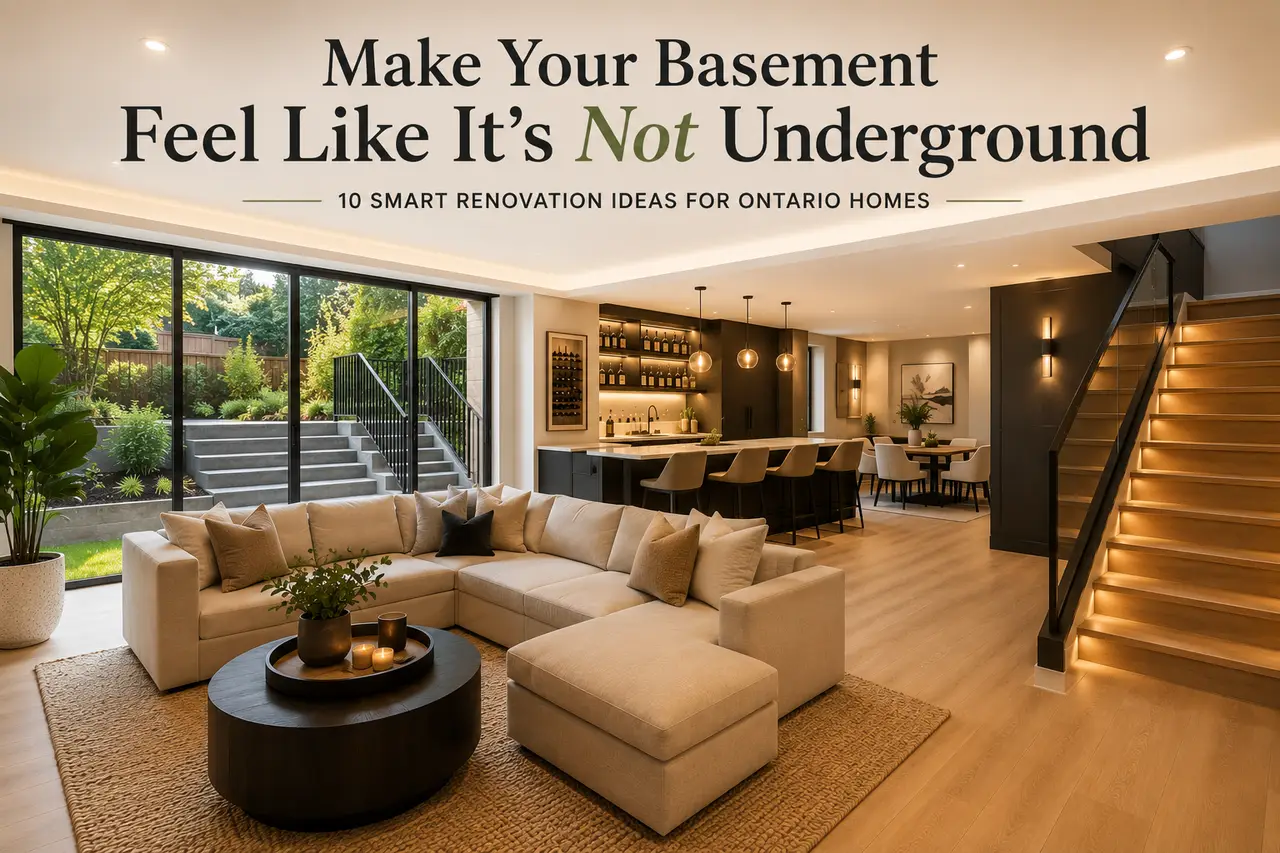 How to Make a Basement Feel Like It's Not Underground: 10 Smart Basement Renovation Ideas in Ontario - Blog Cover