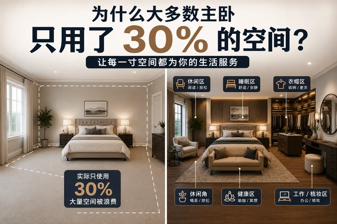 为什么大多数安省主卧，只用了 30% 的空间？ - 装修攻略封面